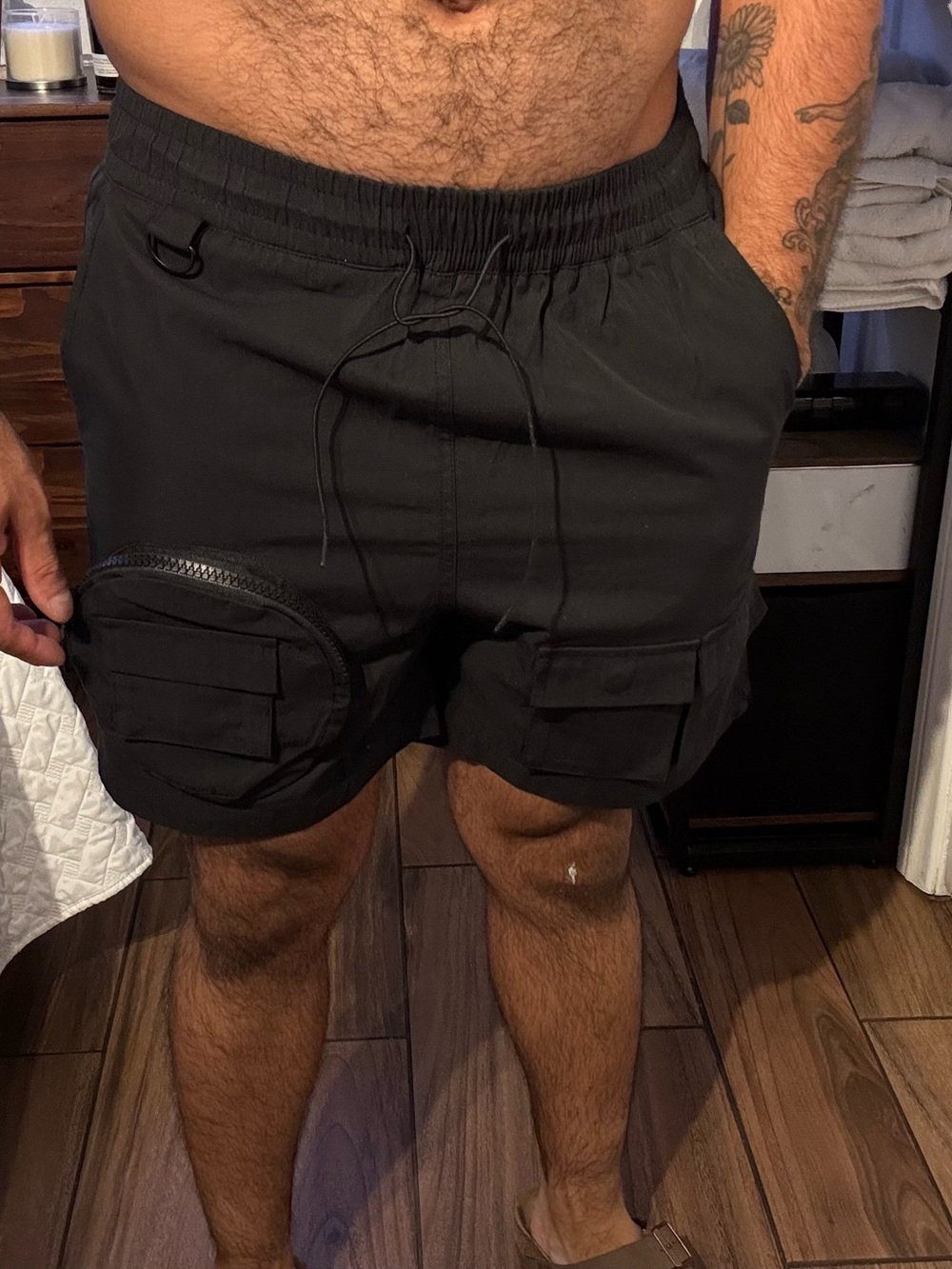 Forever 21 Black Cargo Shorts with Utility Pockets